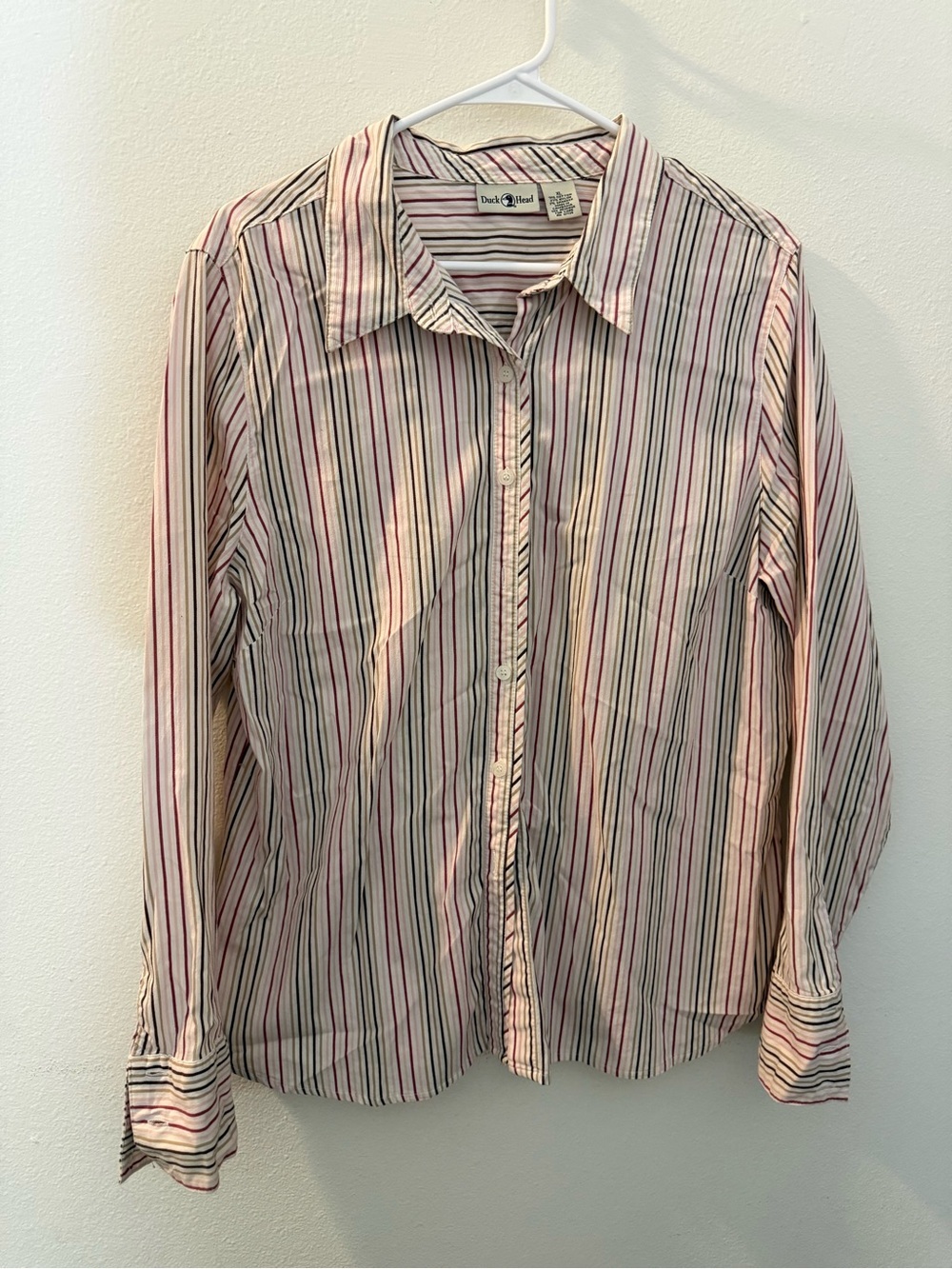 Duck Head Women’s XL Striped Button Down Shirt Cotton Blend Preppy